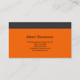 Affärskortet Modern Simple Grått Orange Consultant Visitkort