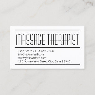 Affärskortet Modern Simple Massage Therapist Visitkort