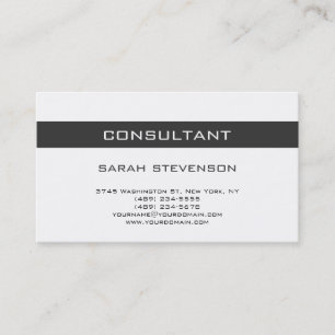 Affärskortet Modern Simple Plain White Consultant Visitkort