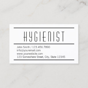 Affärskortet Modern Simple White Hygienist Visitkort