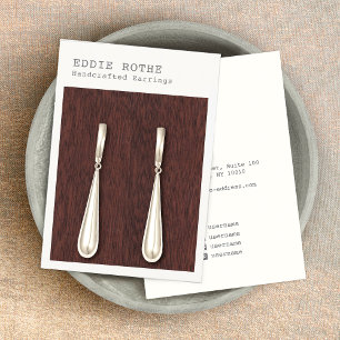 Affärskortet Modern Simple Wood Earring Visning Visitkort