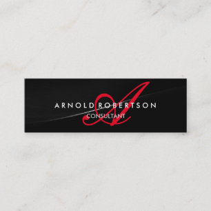 Affärskortet Modern Slim Monogram-Trendig Mini Visitkort