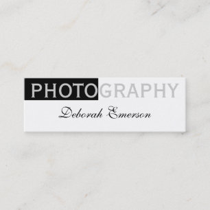 Affärskortet Modern Smala White Black Script Mini Visitkort