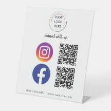 Affärskortet Modern Social Media QR-kod | Vit