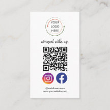 Affärskortet Modern Social Media QR-kod | Vit