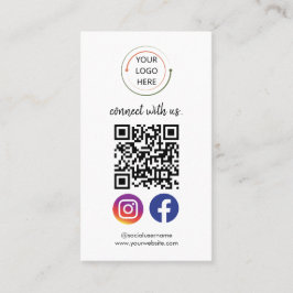 Affärskortet Modern Social Media QR-kod | Vit Visitkort