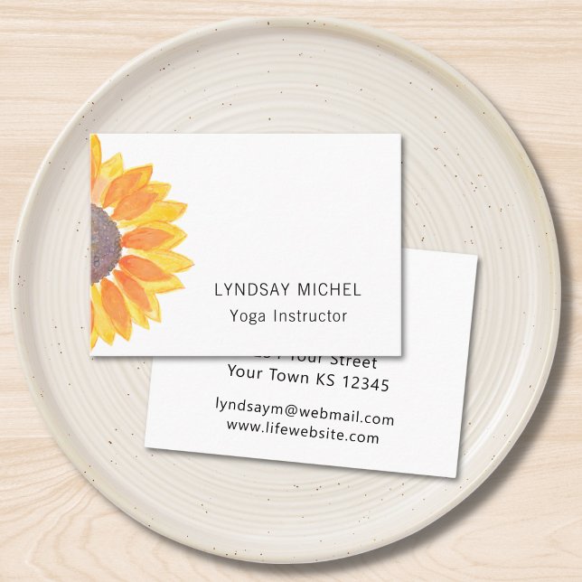 Affärskortet Modern Solros Yoga Instructor Visitkort (Skapare uppladdad)