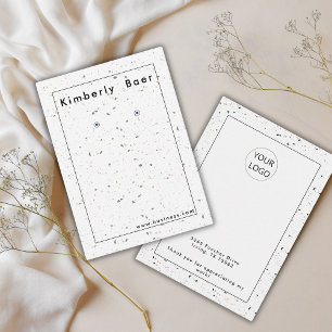 Affärskortet Modern Terrazzo Logotyp Earring Visni Visitkort