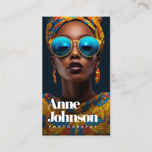 Affärskortet Modern textfotograf Visitkort (Framsida)