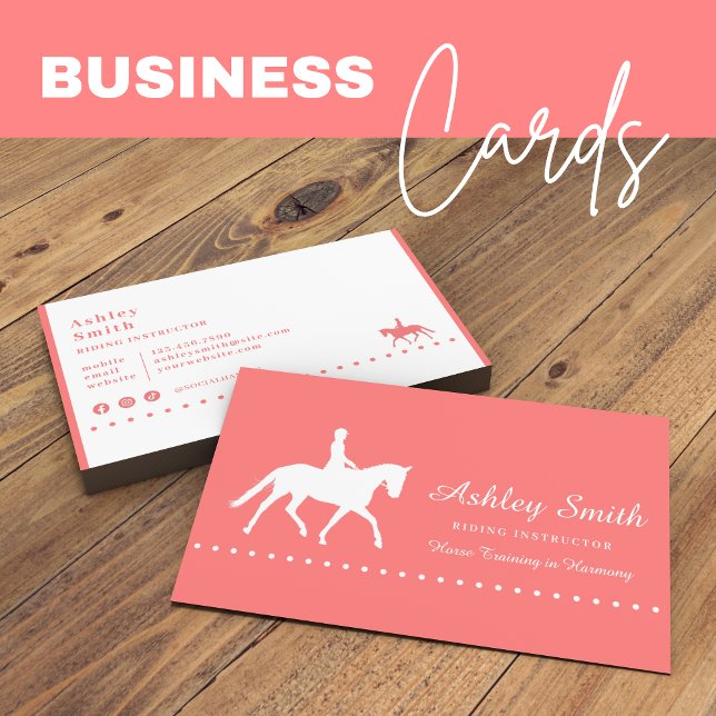 Affärskortet Modern Trendig Horse Trainer Visitkort (Modern Trendy Horse Trainer Business Card)