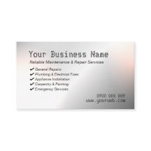 Affärskortet Modern underhåll och reparation av me