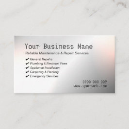 Affärskortet Modern underhåll och reparation av me Visitkort