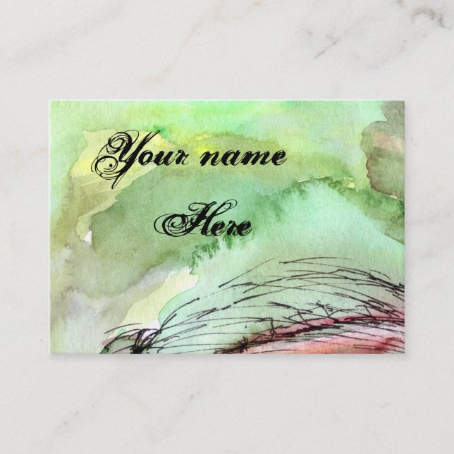 Affärskortet Modern vattenfärg, Anpassade Visitkort (Framsida)