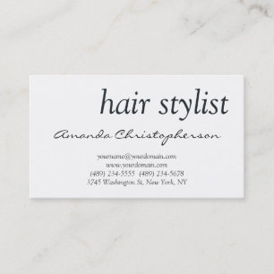 Affärskortet Modern White Hair Stylist Attractive Visitkort