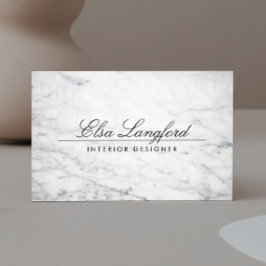 Affärskortet Modern White Marble Luxury Designer Visitkort
