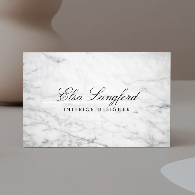 Affärskortet Modern White Marble Luxury Designer Visitkort (Skapare uppladdad)