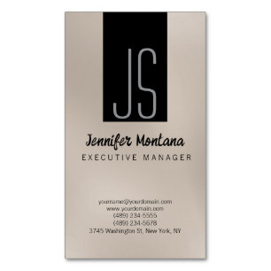 Affärskortet Monogram Browny Beige Black Manager Magnetiska Visitkort