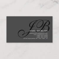 Affärskortet Monogram Grått Black Färg Tones