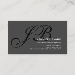 Affärskortet Monogram Grått Black Färg Tones Visitkort
