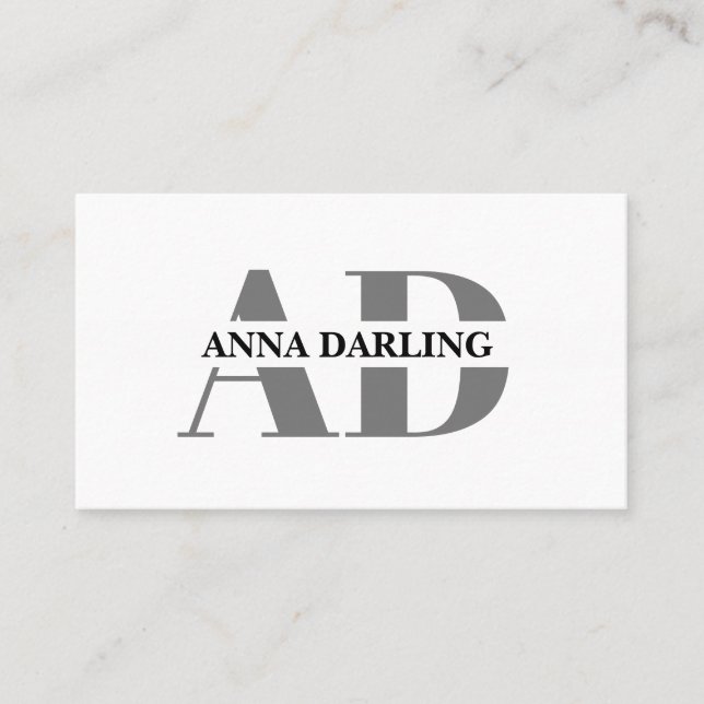 Affärskortet Monogram Modern Simple Print Visitkort (Framsida)