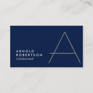 Affärskortet Monogram Mörk blått Trendig Visitkort