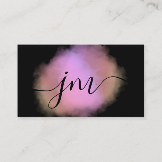 Affärskortet Monogram Rosa Watercolor Black