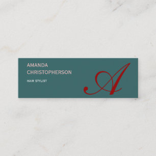Affärskortet Monogram Script Hair Stylist Mini Visitkort