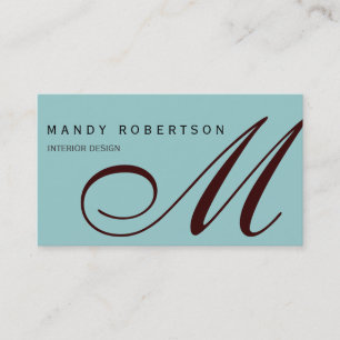 Affärskortet Monogram Trend Insida Designer Visitkort