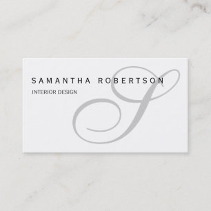 Affärskortet Monogram White Insida Designer Visitkort
