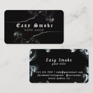 Affärskortet mörk Black Smoke Vape Shop Visitkort