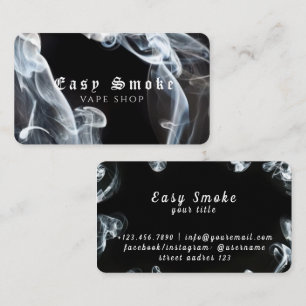 Affärskortet mörk Black Smoke Vape Shop Visitkort