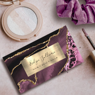 Affärskortet mörk Mauve och Gulfoljagat Visitkort