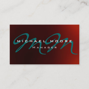 Affärskortet mörk Red Blue Monogram Visitkort