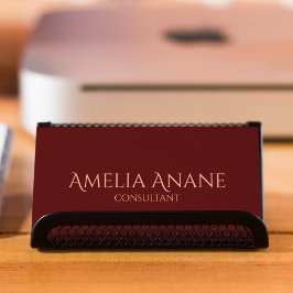 Affärskortet Mörk Red Burgundy Script Visitkort