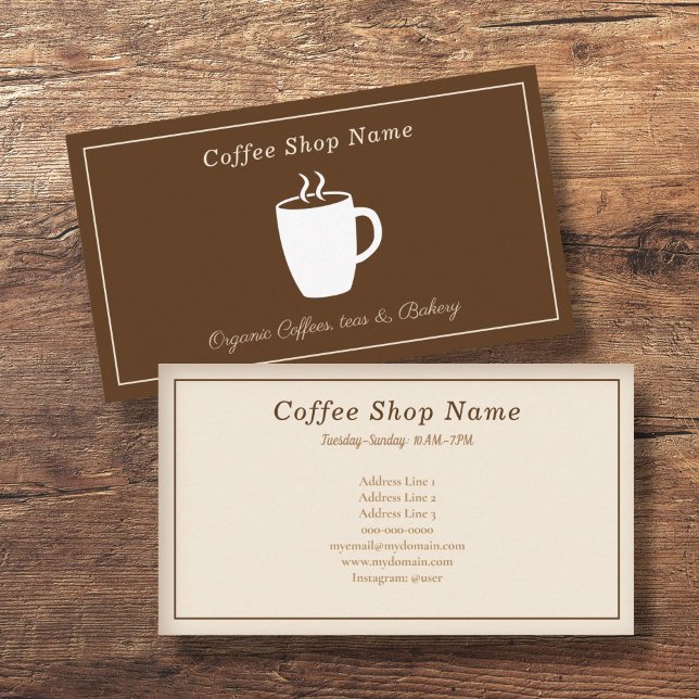 Affärskortet mugg & Coffee Shop Visitkort (Coffee Shop Business Card)