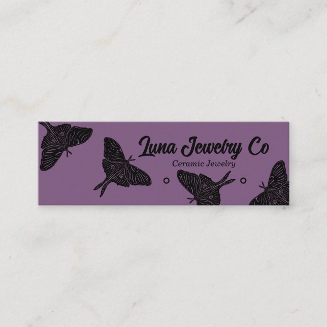 Affärskortet Mystical Luna Moth Jewelry Stud Mini Visitkort (Framsida)