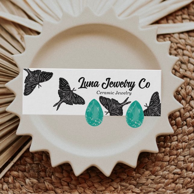 Affärskortet Mystical Luna Moth Jewelry Stud Mini Visitkort (Skapare uppladdad)