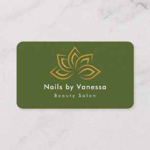 Affärskortet Nagel Beauty Salon Qr Code Moss Grönt Visitkort