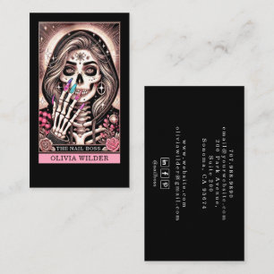 Affärskortet Nagel Tech Tarot Card Black Visitkort