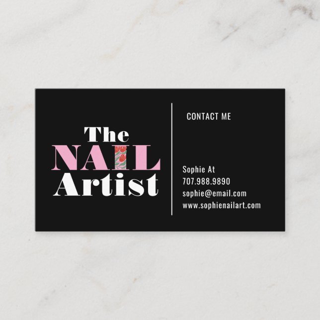 Affärskortet Nail Art Artist Visitkort (Framsida)