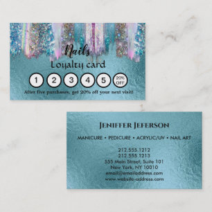 Affärskortet NAIL ARTIST Loyalty Tidsbeställning Kort