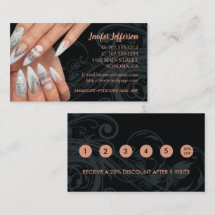 Affärskortet Nail Salon Loyalty-rabatt Lojalitetskort