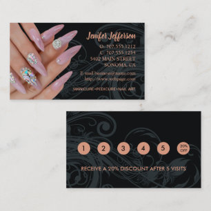 Affärskortet Nail Salon Loyalty-rabatt Lojalitetskort