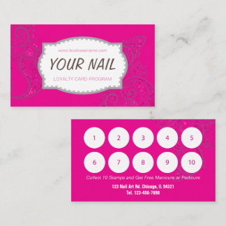 Affärskortet Nail Salon Loyalty Visitkort