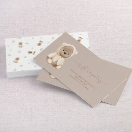 Affärskortet nalle Baby Shower Gift Registry Visitkort