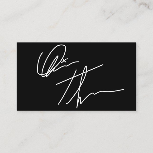 Affärskortet Namnteckning Anpassningsbar Visitkort (Framsida)