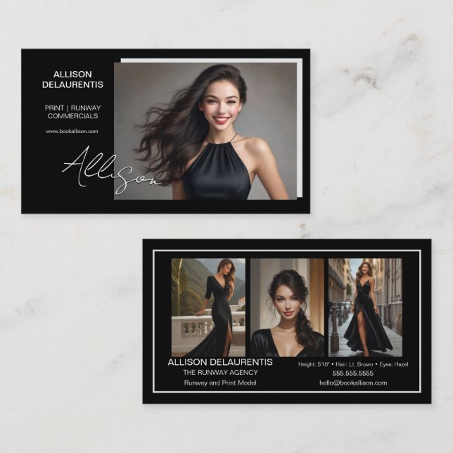 Affärskortet namnteckning modell | Mini Comp Card Visitkort (Fram/baksida)