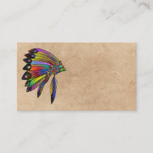 Affärskortet Native American Headdress Visitkort