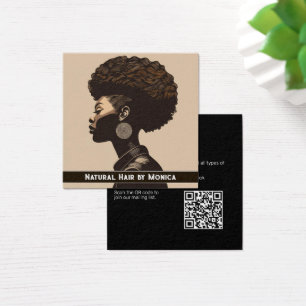 Affärskortet Natural African American Hair Salon Fyrkantigt Visitkort
