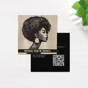 Affärskortet Natural African American Hair Salon Fyrkantigt Visitkort